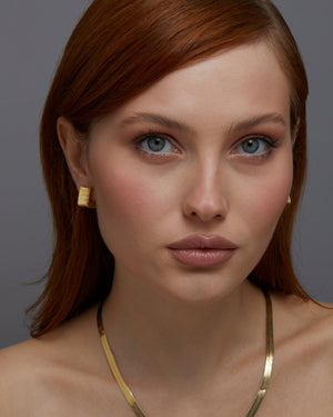Square Hoop Huggie Earrings - 18K Gold Vermeil - Glamour Jewelry House