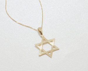 Gold Star of David Necklace - 18K Gold Vermeil - Glamour Jewelry House