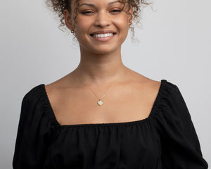 Heart Necklace with Cz Diamonds - 18K Gold Vermeil - Glamour Jewelry House