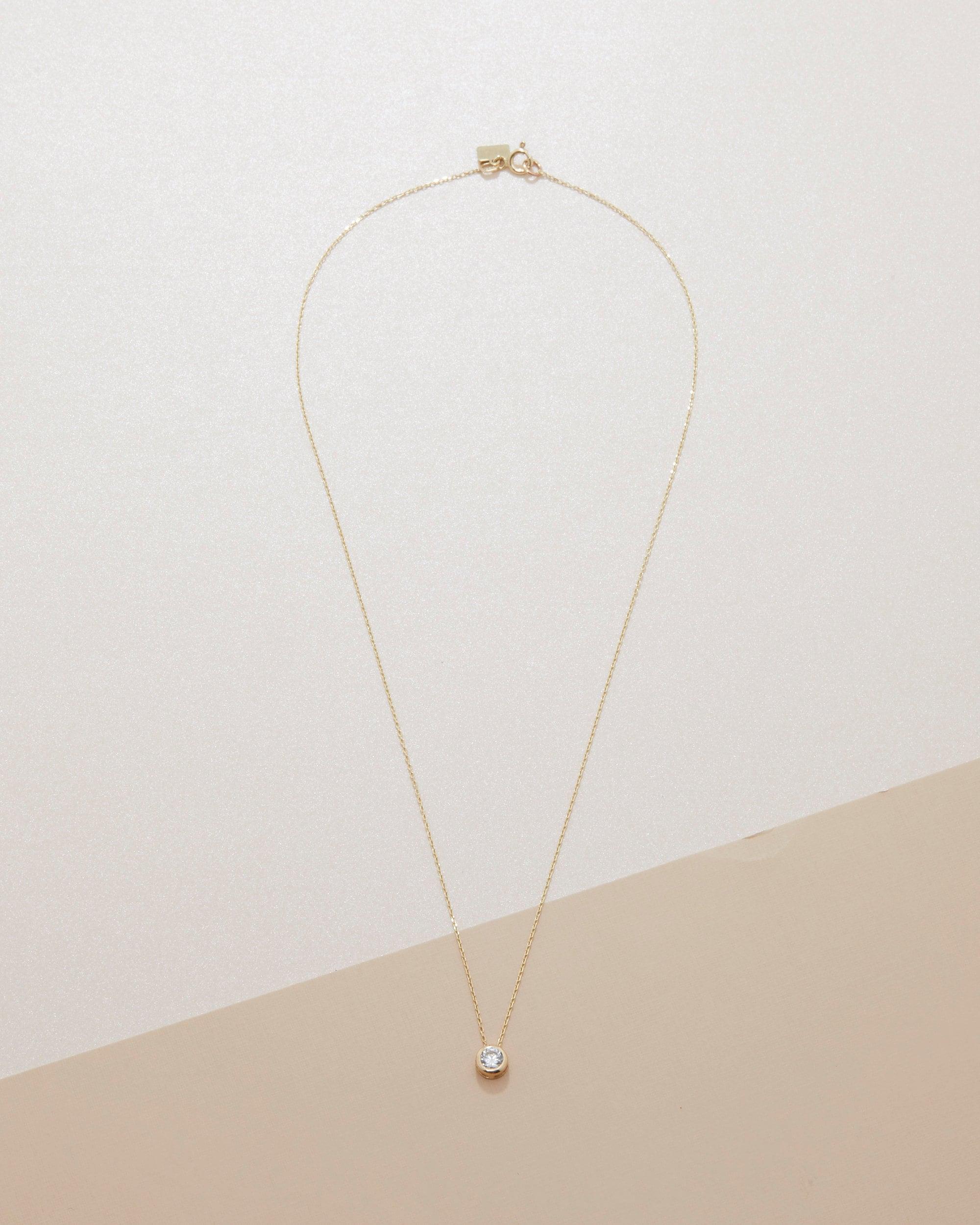 Solitaire Pendant Necklace - 18K Gold Vermeil - Glamour Jewelry House