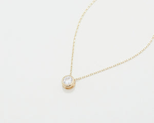 Solitaire Pendant Necklace - 18K Gold Vermeil - Glamour Jewelry House