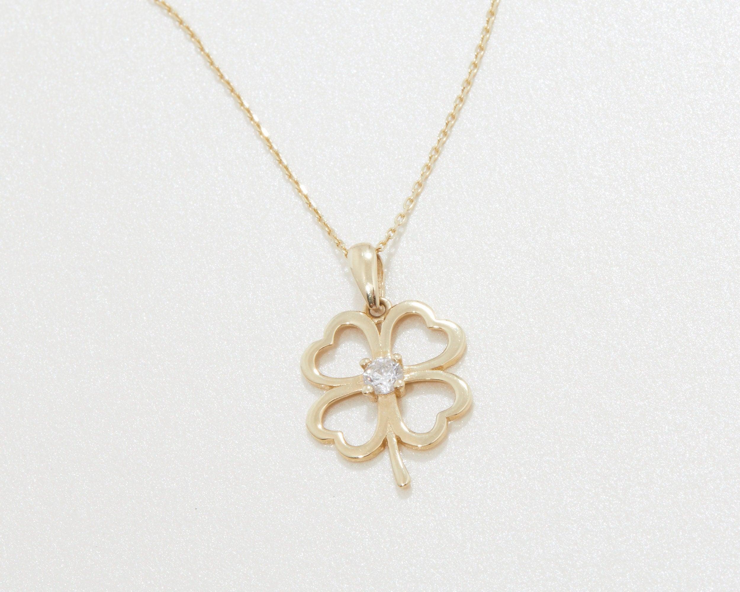 Clover Heart Necklace - 18K Gold Vermeil - Glamour Jewelry House
