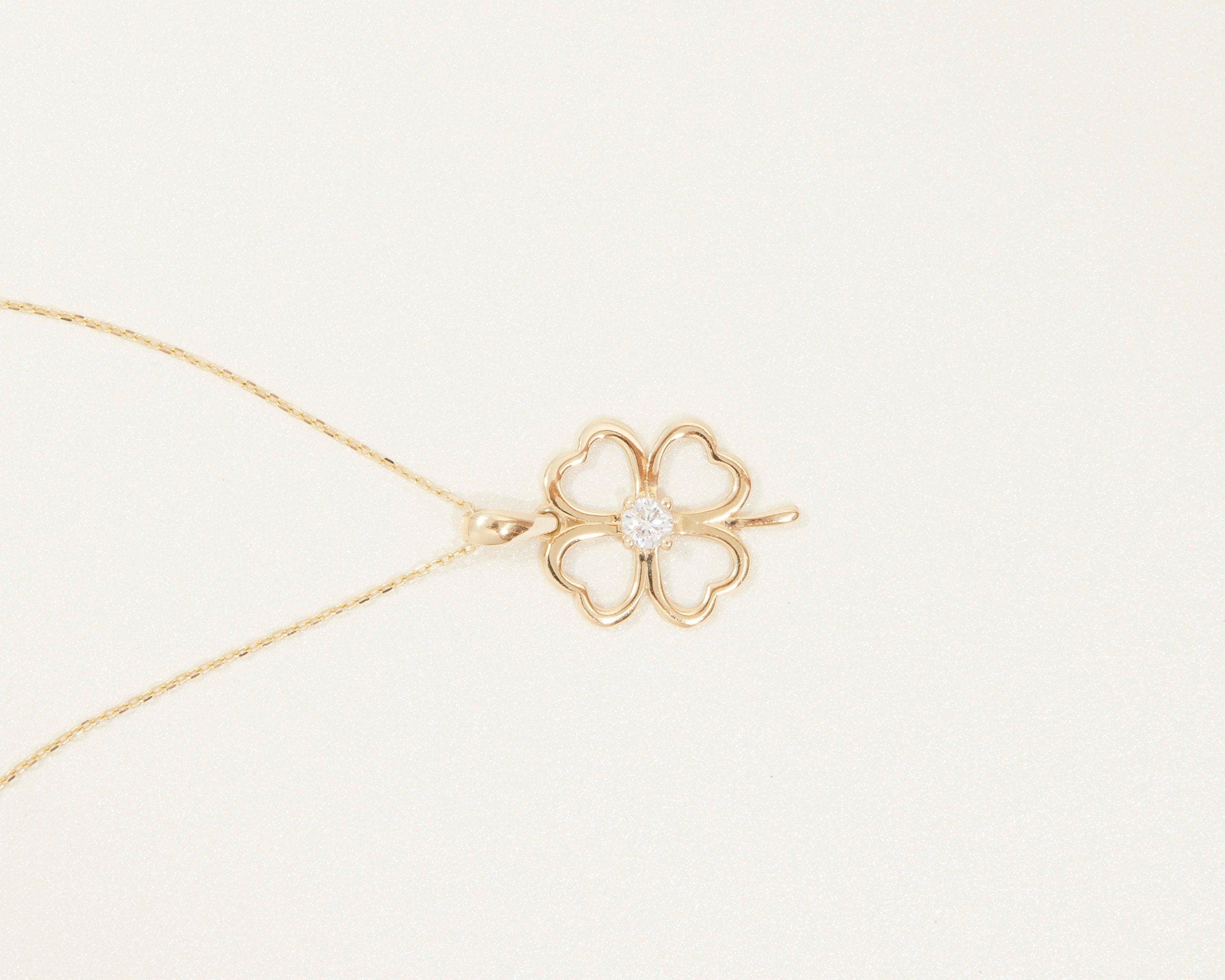 Clover Heart Necklace - 18K Gold Vermeil - Glamour Jewelry House