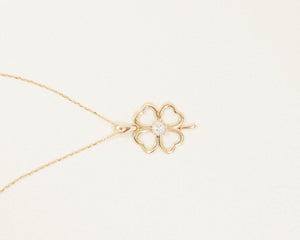 Clover Heart Necklace - 18K Gold Vermeil - Glamour Jewelry House