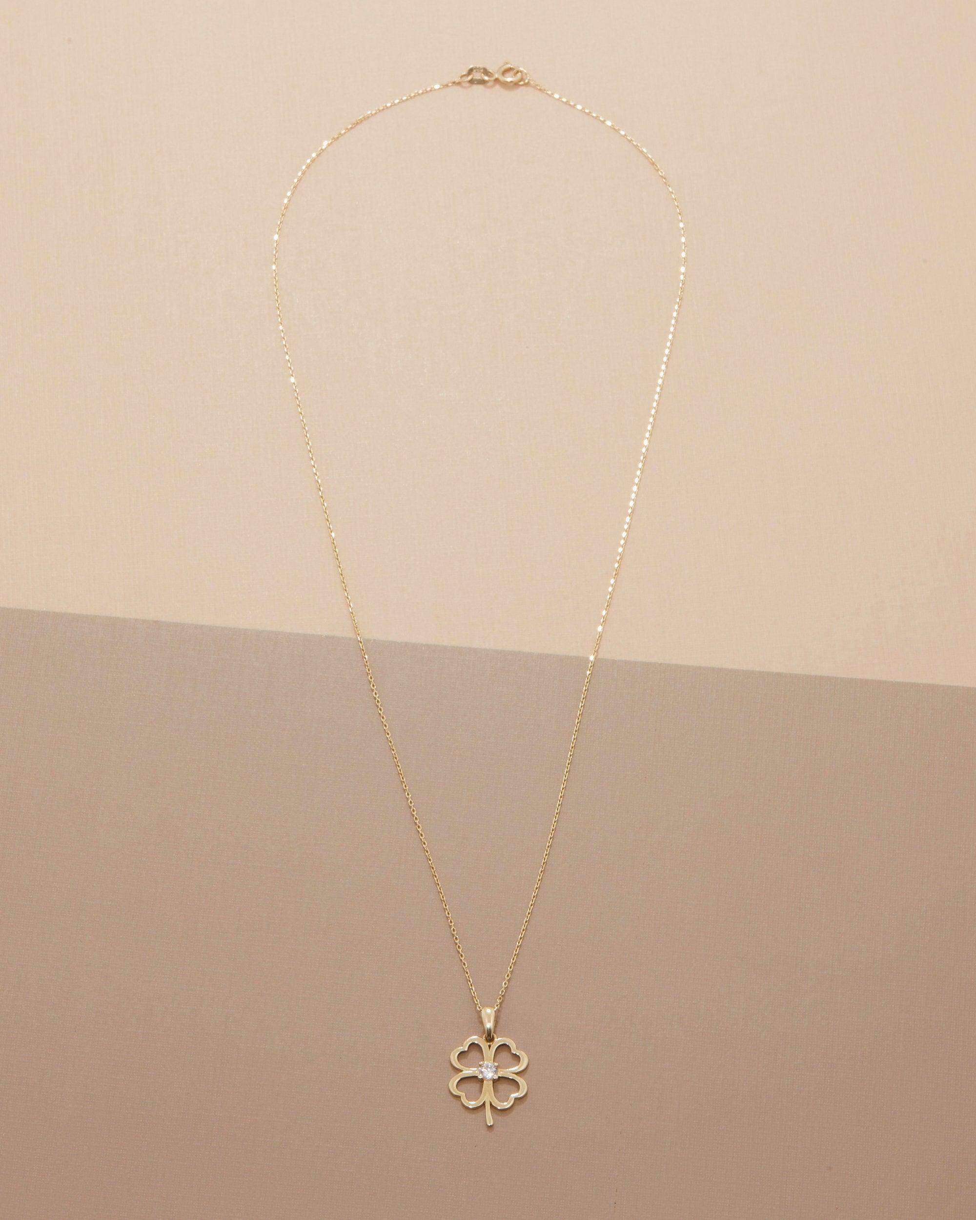 Clover Heart Necklace - 18K Gold Vermeil - Glamour Jewelry House