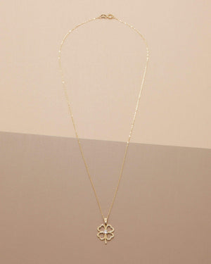 Clover Heart Necklace - 18K Gold Vermeil - Glamour Jewelry House