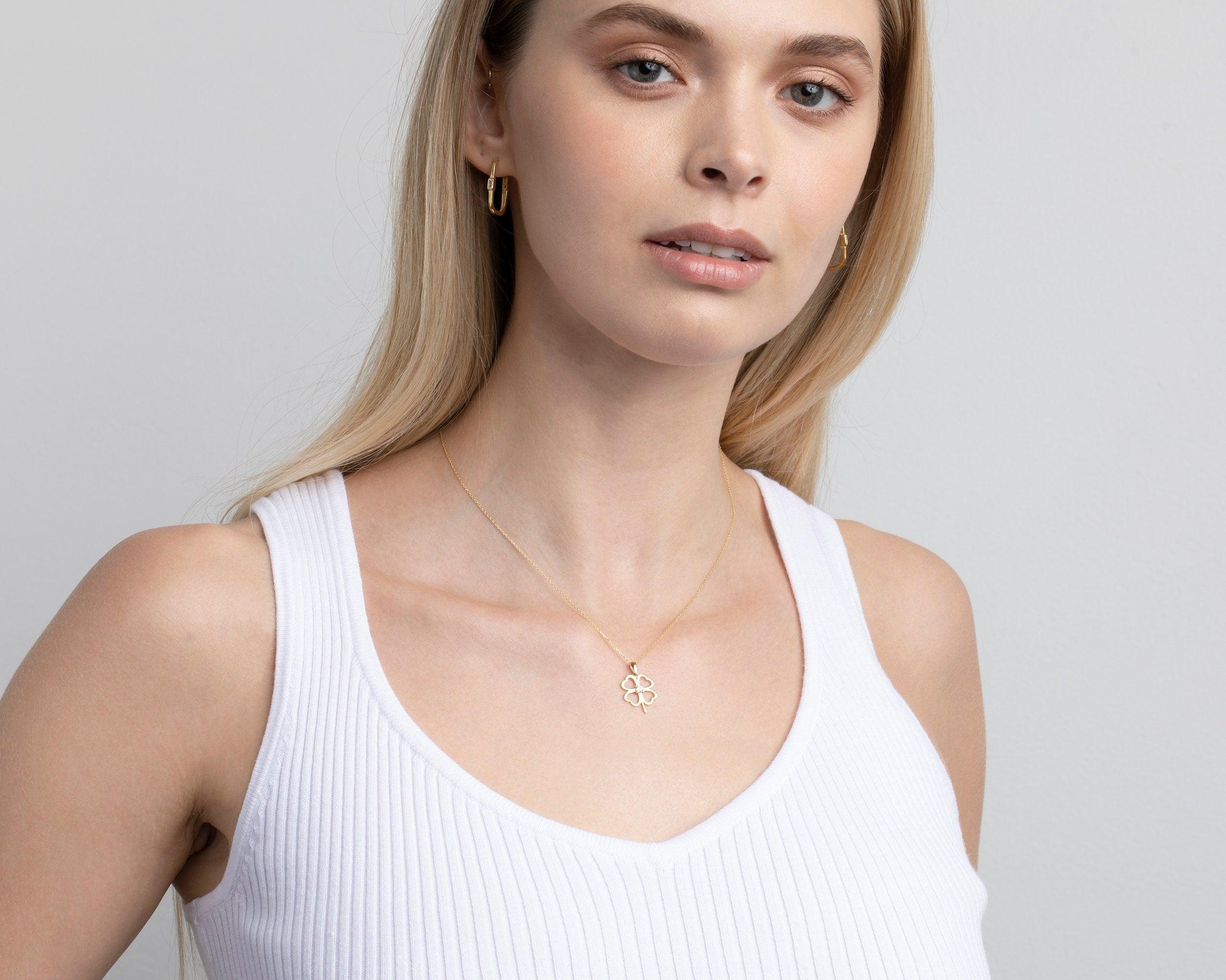 Clover Heart Necklace - 18K Gold Vermeil - Glamour Jewelry House