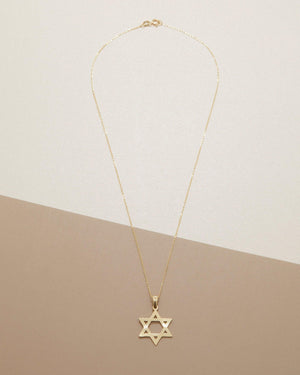 Gold Star of David Necklace - 18K Gold Vermeil - Glamour Jewelry House