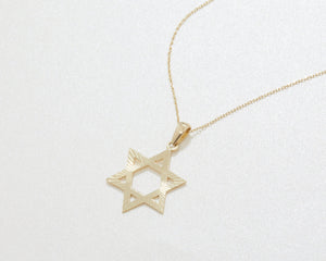 Gold Star of David Necklace - 18K Gold Vermeil - Glamour Jewelry House