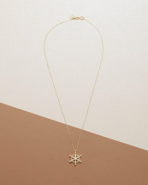 Snowflake Pendant Necklace - 18K Gold Vermeil - Glamour Jewelry House