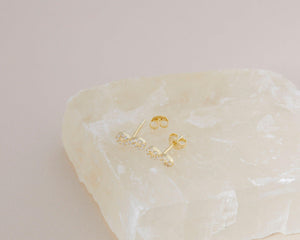 Infinity Earrings with CZ Diamonds - 18K Gold Vermeil - Glamour Jewelry House