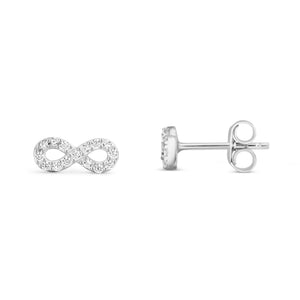 Infinity Earrings with CZ Diamonds - 18K Gold Vermeil - Glamour Jewelry House