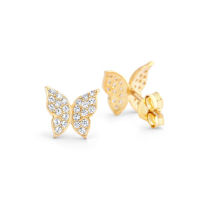 Pave Butterfly Earrings - 18K Gold Vermeil - Glamour Jewelry House