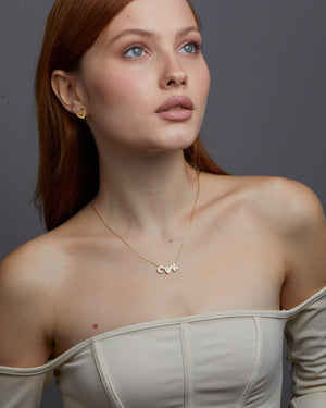 Pave Initial Necklace - 18K Gold Vermeil - Glamour Jewelry House