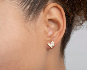 Pave Butterfly Earrings - 18K Gold Vermeil - Glamour Jewelry House