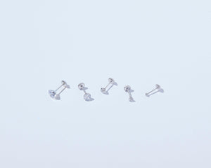 14K Solid White Gold Stud Earrings - Glamour Jewelry House