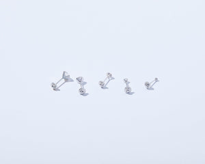 14K Solid White Gold Stud Earrings - Glamour Jewelry House