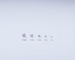 14K Solid White Gold Stud Earrings - Glamour Jewelry House