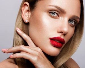 14K Solid White Gold Stud Earrings - Glamour Jewelry House