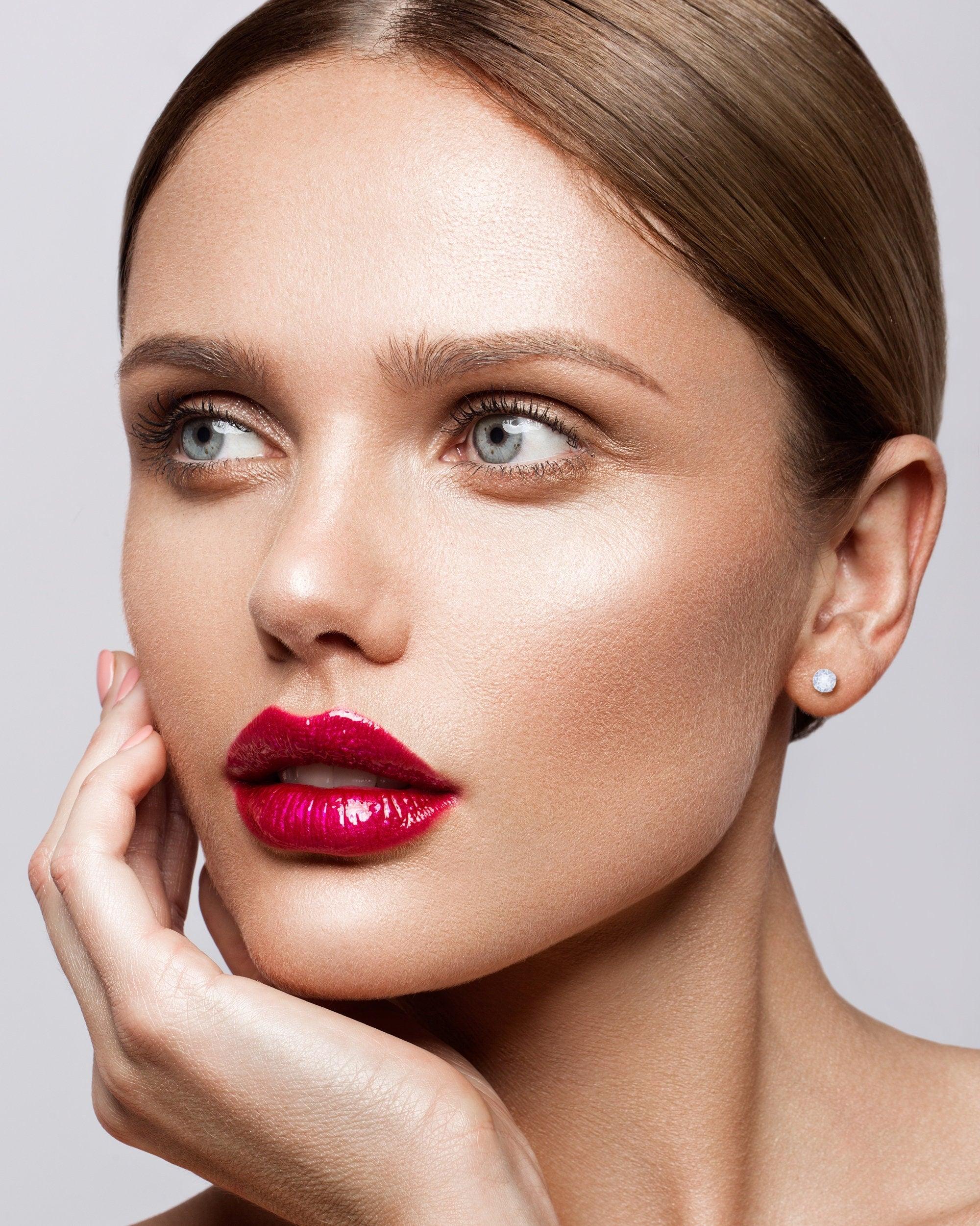 14K Solid White Gold Stud Earrings - Glamour Jewelry House