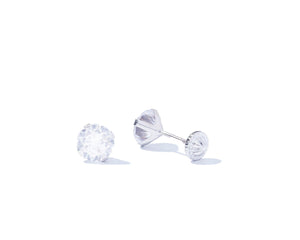 14K Solid White Gold Stud Earrings - Glamour Jewelry House