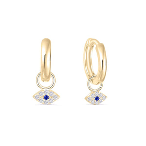 Pave Evil Eye Dangle Earrings - 18K Gold Vermeil - Glamour Jewelry House