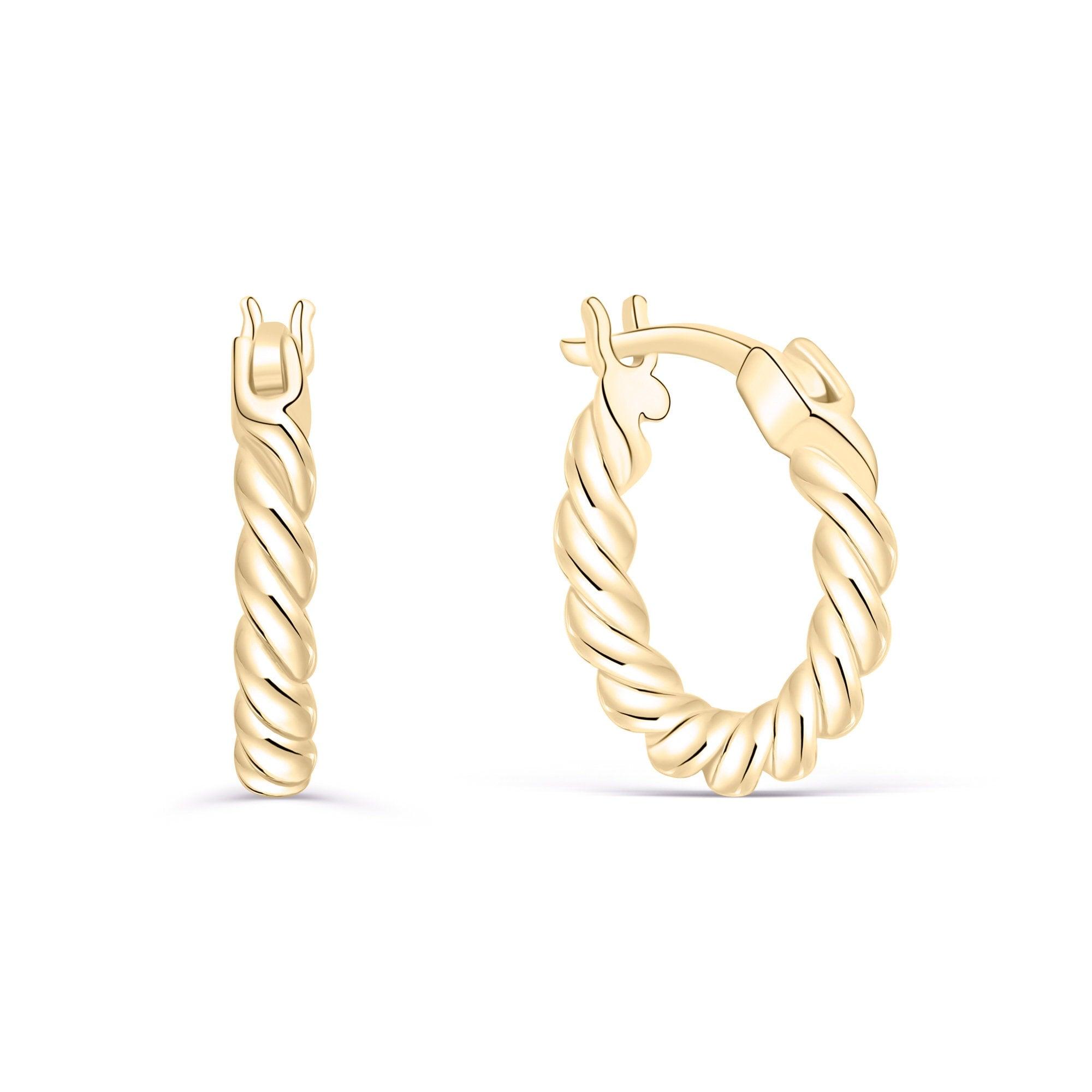 Twisted Hoop Earrings - 18K Gold Vermeil - Glamour Jewelry House