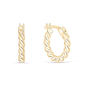 Twisted Hoop Earrings - 18K Gold Vermeil - Glamour Jewelry House