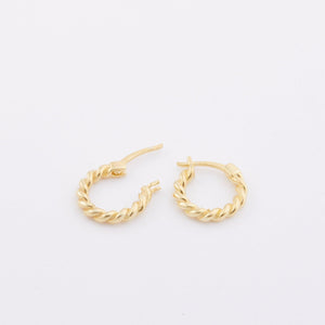 Dainty Twisted Hoop Earrings - 18K Gold Vermeil - Glamour Jewelry House