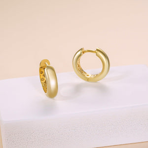 Huggie Hoops Hinged Earrings - 18K Gold Vermeil - Glamour Jewelry House