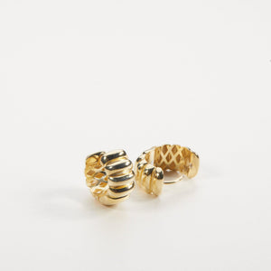 Chunky Croissant Hinged Hoop Earrings - 18K Gold Vermeil - Glamour Jewelry House