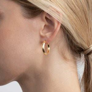 Gold Hoop Earrings - 18K Gold Vermeil - Glamour Jewelry House