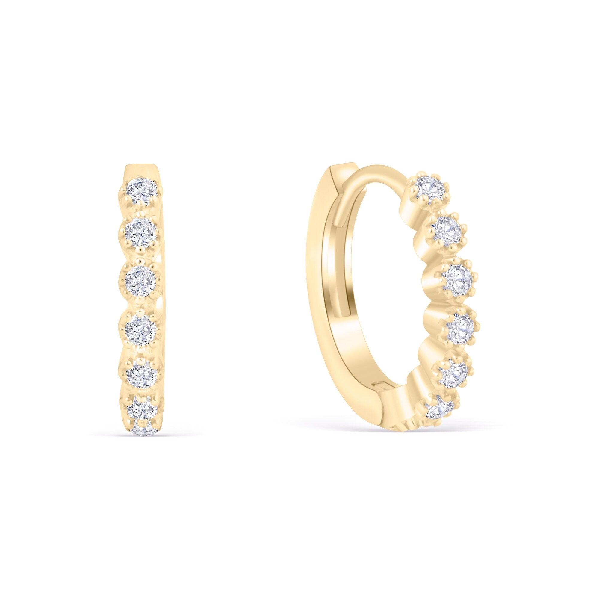 Pave Hoop Earring - 18K Gold Vermeil - Glamour Jewelry House