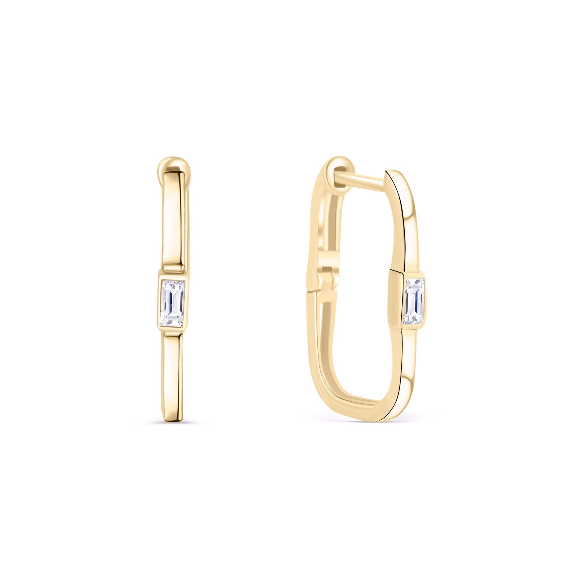 Square Hoop Earrings - 18K Gold Vermeil - Glamour Jewelry House