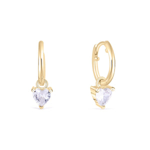 Heart Diamond Earring - 18K Gold Vermeil - Glamour Jewelry House