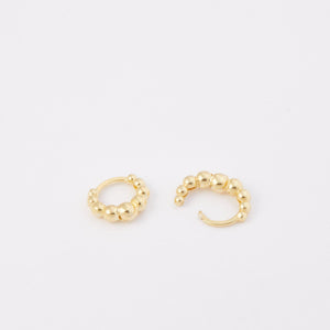 Beaded Hoop Earrings - 18K Gold Vermeil - Glamour Jewelry House