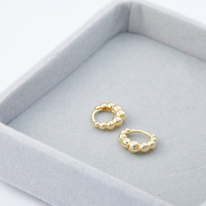 Beaded Hoop Earrings - 18K Gold Vermeil - Glamour Jewelry House