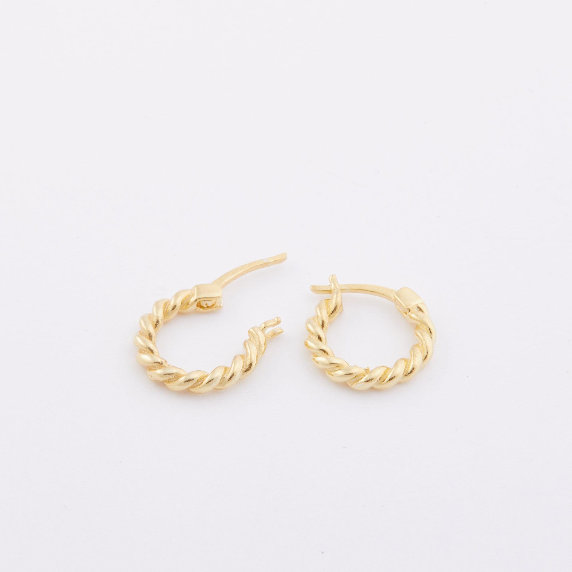 Twisted Hoop Earrings - 18K Gold Vermeil - Glamour Jewelry House