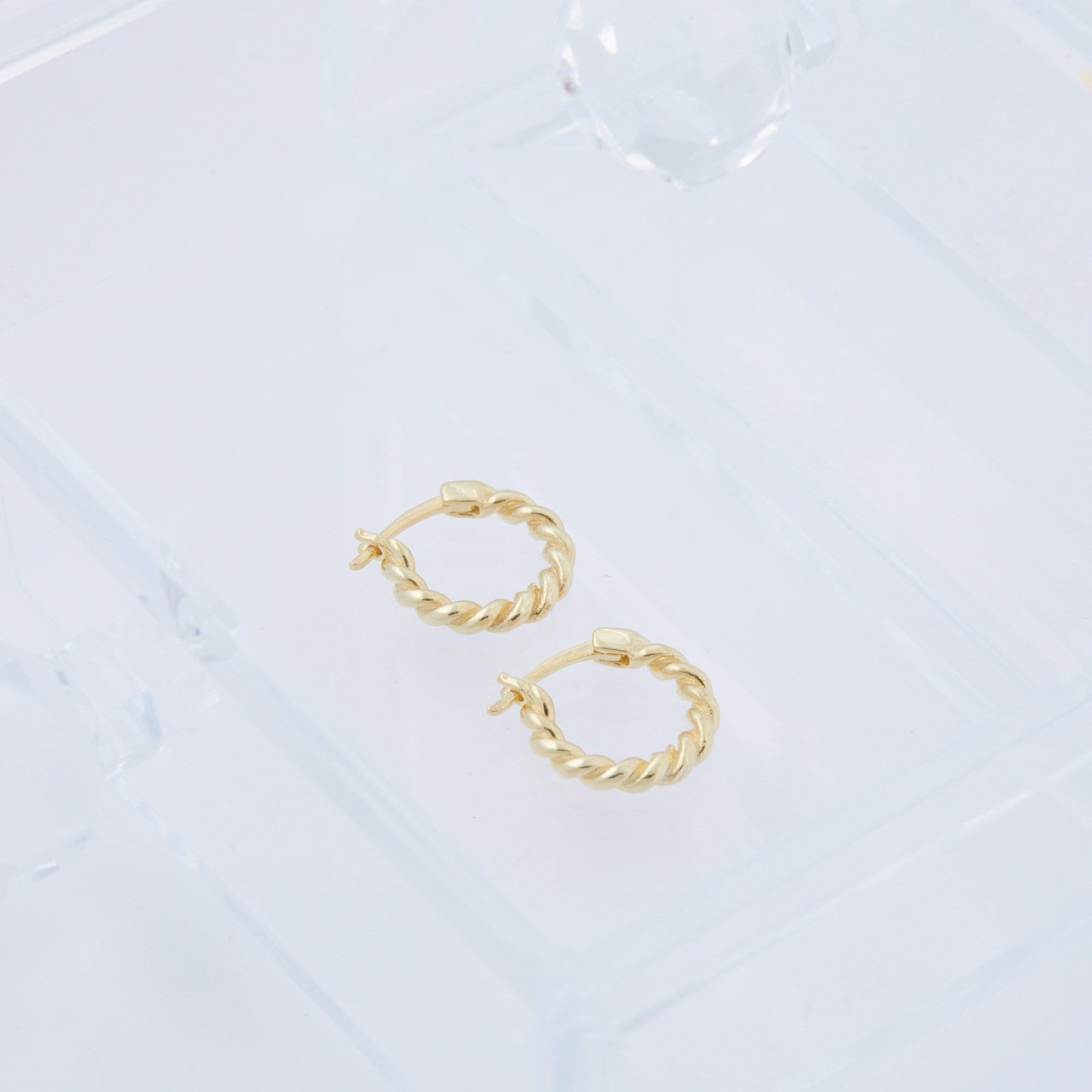 Twisted Hoop Earrings - 18K Gold Vermeil - Glamour Jewelry House