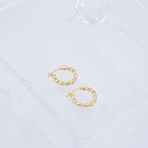 Dainty Twisted Hoop Earrings - 18K Gold Vermeil - Glamour Jewelry House
