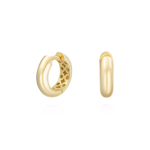 Huggie Hoops Hinged Earrings - 18K Gold Vermeil - Glamour Jewelry House