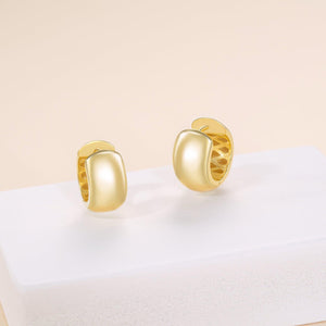 Thick Hinged Huggie Earrings - 18K Gold Vermeil - Glamour Jewelry House
