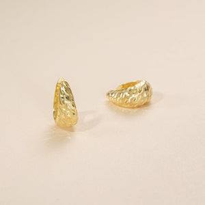 Textured Huggie Hoop Earrings - 18K Gold Vermeil - Glamour Jewelry House