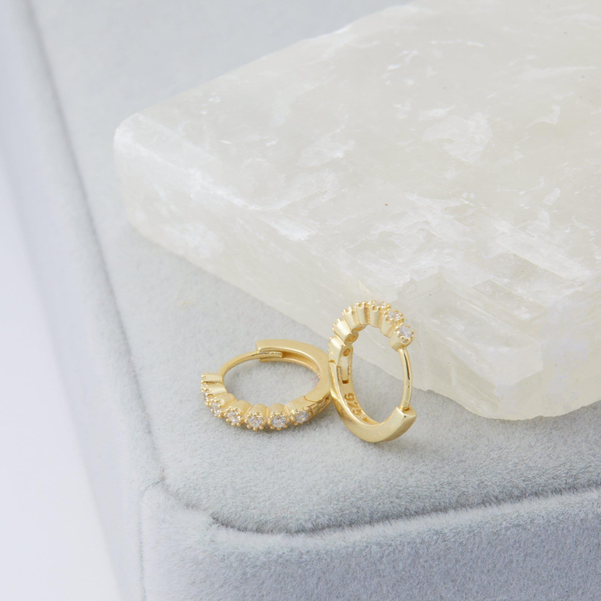 Pave Hoop Earring - 18K Gold Vermeil - Glamour Jewelry House