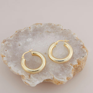 Thick Hoop Earrings - 18K Gold Vermeil - Glamour Jewelry House