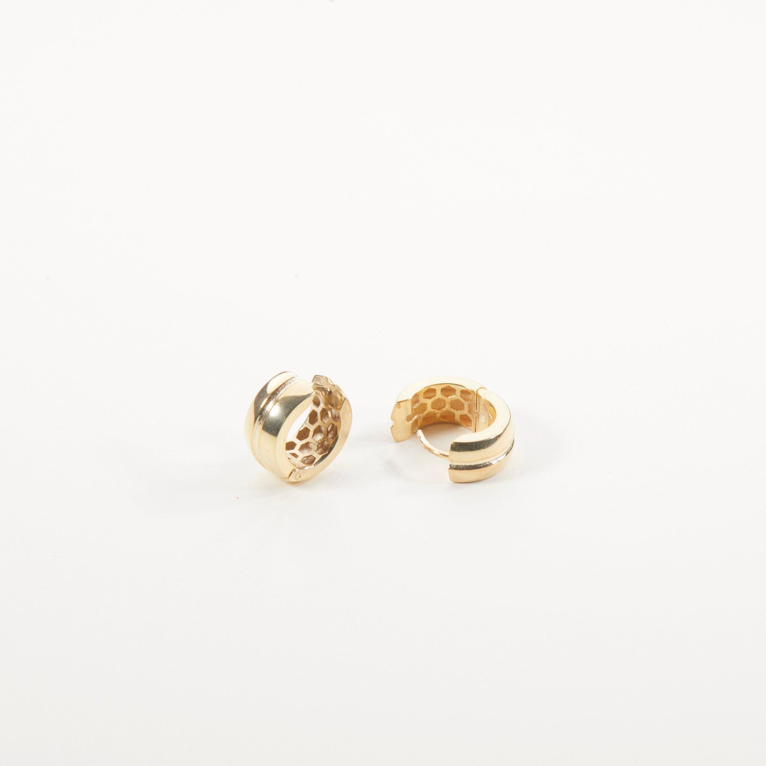 Thick Huggie Hoop Earrings - 18K Gold Vermeil - Glamour Jewelry House