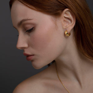 Thick Huggie Hoop Earrings - 18K Gold Vermeil - Glamour Jewelry House