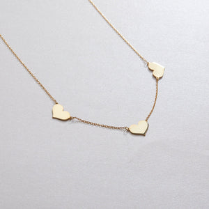 Silver Triple Heart Necklace - 18K Gold Vermeil - Glamour Jewelry House