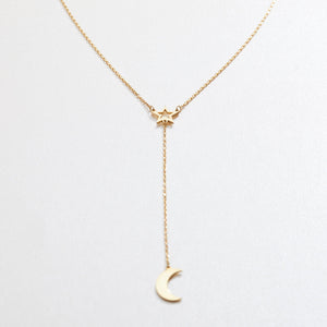 Star and Moon Necklace - 18K Gold Vermeil - Glamour Jewelry House