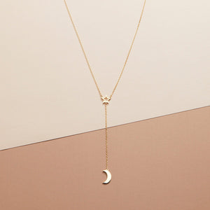 Star and Moon Necklace - 18K Gold Vermeil - Glamour Jewelry House